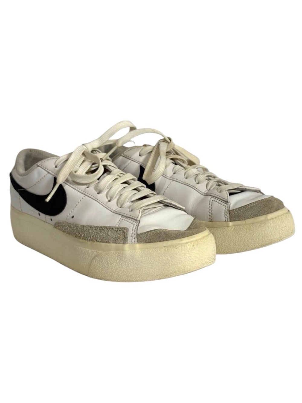 Nike White Black Leather Sneakers Size 7.5 DD2922-101